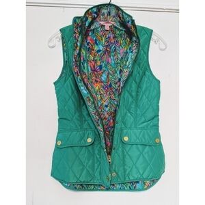 Lilly Pulitzer Getaway Quilted Vest Hot Shot XXS
